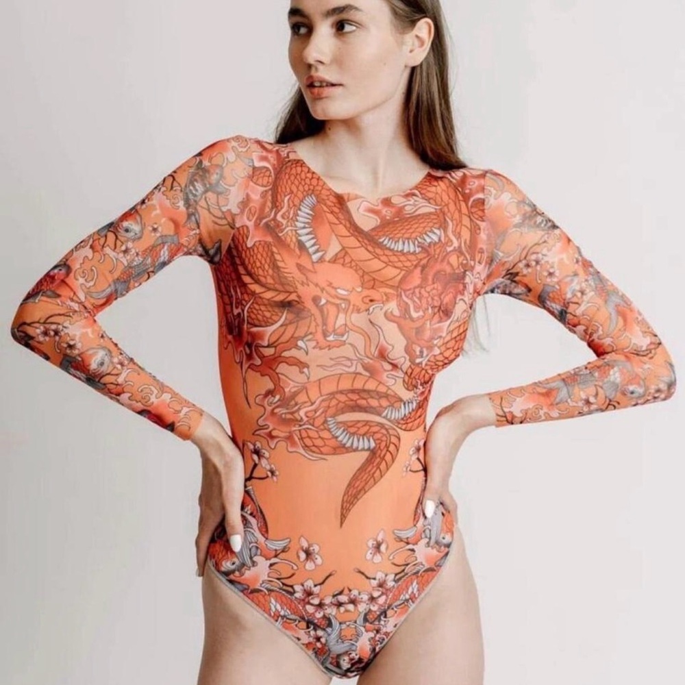 Smart Swimsuits Long sleeve One Piece in Asia print (M)